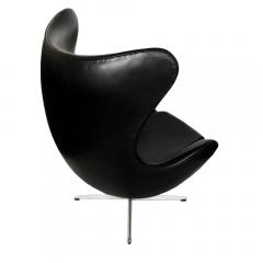 Arne Jacobsen Early Arne Jacobsen Egg Chair w Ottoman Black Leather Pr  - 313351