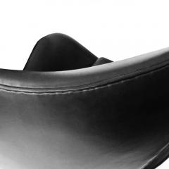 Arne Jacobsen Early Arne Jacobsen Egg Chair w Ottoman Black Leather Pr  - 313353