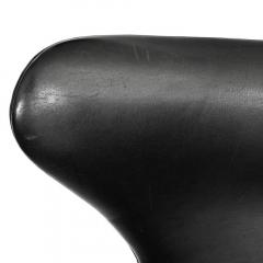 Arne Jacobsen Early Original Black Leather Egg Chair and Ottoman by Arne Jacobsen - 188884