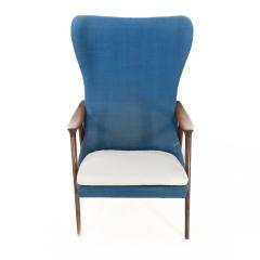 Arne Jacobsen Mid Century Danish Teak Upholstered Egg Chair in the Style of Arne Jacobsen - 4182529