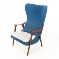 Arne Jacobsen Mid Century Danish Teak Upholstered Egg Chair in the Style of Arne Jacobsen - 4182530