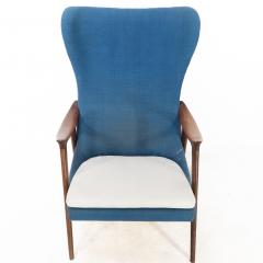Arne Jacobsen Mid Century Danish Teak Upholstered Egg Chair in the Style of Arne Jacobsen - 4182533