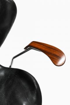 Arne Jacobsen Office Chair in Leather Steel and Rosewood by Arne Jacobsen 1967 - 4523121