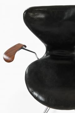 Arne Jacobsen Office Chair in Leather Steel and Rosewood by Arne Jacobsen 1967 - 4523127