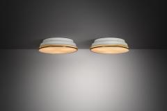 Arne Jacobsen Pair of Munkegaard Lamps by Arne Jacobsen for Louis Poulsen Denmark 1950s - 4519972