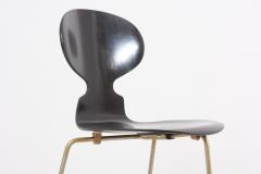 Arne Jacobsen Set of 3 Black Arne Jacobsen Ant Chairs for Fritz Hansen Denmark 1950s - 1504613