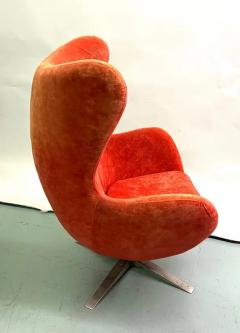 Arne Jacobsen Set of 3 Danish Organic Modern Egg Lounge Chairs attr Arne Jacobsen 2 Leather - 3478566
