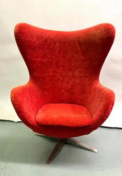 Arne Jacobsen Set of 3 Danish Organic Modern Egg Lounge Chairs attr Arne Jacobsen 2 Leather - 3478574