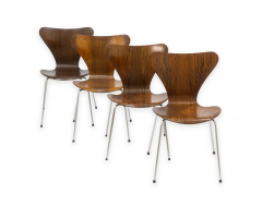 Arne Jacobsen Set of 4 Arne Jacobson for Fritz Hansen Series 7 Chairs in Rosewood Model 3107 - 4552247
