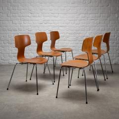 Arne Jacobsen Set of 6 Model 3103 Hammer Chairs by Arne Jacobsen Denmark 1980s - 4236098