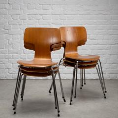 Arne Jacobsen Set of 6 Model 3103 Hammer Chairs by Arne Jacobsen Denmark 1980s - 4236101