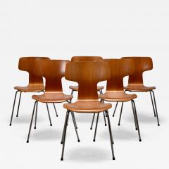 Arne Jacobsen Set of 6 Model 3103 Hammer Chairs by Arne Jacobsen Denmark 1980s - 4237396