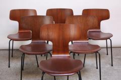 Arne Jacobsen Set of Six Arne Jacobsen for Fritz Hansen Teak Stacking Chairs 3103 - 374410