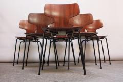 Arne Jacobsen Set of Six Arne Jacobsen for Fritz Hansen Teak Stacking Chairs 3103 - 374418