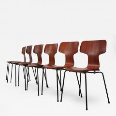 Arne Jacobsen Set of Six Arne Jacobsen for Fritz Hansen Teak Stacking Chairs 3103 - 378185