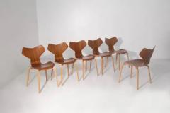 Arne Jacobsen Set of six chairs by Arne Jacobsen Mod Grand Prix Prod Fritz Hansen - 3981412