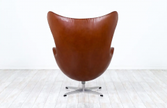 Arne Jacobsen Vintage Arne Jacobsen Cognac Leather Egg Chair for Fritz Hansen - 2439382