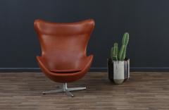 Arne Jacobsen Vintage Arne Jacobsen Cognac Leather Egg Chair for Fritz Hansen - 3701469