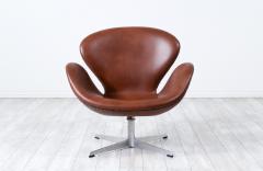 Arne Jacobsen Vintage Arne Jacobsen Cognac Leather Swan Chair for Fritz Hansen - 3086198