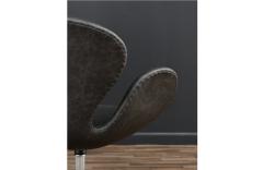 Arne Jacobsen Vintage Arne Jacobsen Grey Leather Swan Chair for Fritz Hansen - 3607694