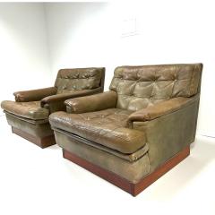 Arne Norell 1960s Pair of Arne Norell Leather Lounge Chairs - 3843383