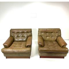 Arne Norell 1960s Pair of Arne Norell Leather Lounge Chairs - 3843391