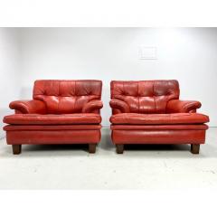 Arne Norell 1960s Pair of Arne Norell Red Leather Mexico Chairs - 2817719