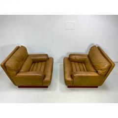 Arne Norell 1970s Arne Norell Leather Lounge Chairs a Pair - 2967906