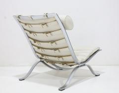 Arne Norell Ari Chair and Ottoman in Leather and Steel by Arne Norell 1970s - 4620891