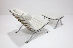 Arne Norell Ari Chair and Ottoman in Leather and Steel by Arne Norell 1970s - 4620895
