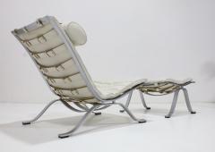 Arne Norell Ari Chair and Ottoman in Leather and Steel by Arne Norell 1970s - 4620896
