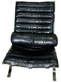 Arne Norell Ari Leather and Steel Lounge Chair Sweden 1970 - 4219180