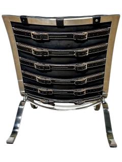 Arne Norell Ari Leather and Steel Lounge Chair Sweden 1970 - 4219183