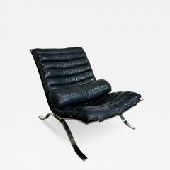 Arne Norell Ari Leather and Steel Lounge Chair Sweden 1970 - 4219193