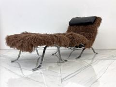 Arne Norell Arne Norell Ari Chair Ottoman in Chocolate Mongolian Sheepskin 1970s Sweden - 3992024