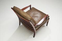 Arne Norell Arne Norell L ven Easy Chairs with Loose Leather Cushions Sweden 1960s - 3222930