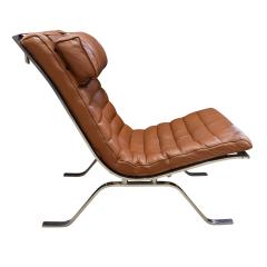 Arne Norell Arne Norell Pair of Sculptural Lounge Chairs With Custom Channeled Leather 1960s - 2435755