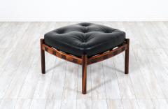 Arne Norell Arne Norell Sculpted Rosewood Leather Stool for Coja - 2905138