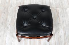 Arne Norell Arne Norell Sculpted Rosewood Leather Stool for Coja - 2905140