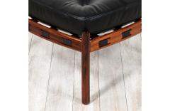 Arne Norell Arne Norell Sculpted Rosewood Leather Stool for Coja - 2905146