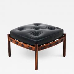 Arne Norell Arne Norell Sculpted Rosewood Leather Stool for Coja - 2906057