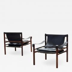 Arne Norell Pair of Arne Norell Sirocco Safari Chairs in Rosewood and Leather Sweden 1964 - 805373