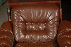 Arne Norell Pair of Brown Tufted Leather Chairs by Arne Norell - 3021693