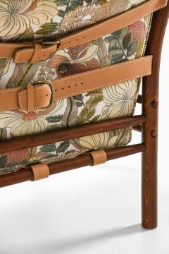 Arne Norell Pair of Indra Easy Chairs in Beech Brass Leather by Arne Norell 1970s - 4687916