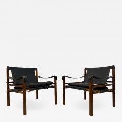 Arne Norell Pair of Leather and Rosewood Sirocco Safari Chairs by Arne Norell - 2184665