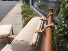 Arne Norell Rare Vintage Arne Norell Teak Armchair and Ottoman with Leather Straps - 4632940