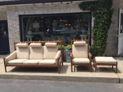 Arne Norell Rare Vintage Arne Norell Teak Armchair and Ottoman with Leather Straps - 4632942