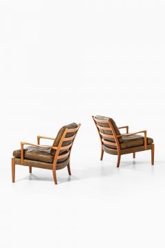 Arne Norell Set of 2 Easy Chairs in Leather and Walnut by Arne Norell 1960s - 4507622