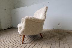 Arne Norell Swedish Mid Century Lounge Chair Divina Shearling Sheepskin Arne Norell 1950s - 2600581