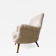 Arne Norell Swedish Mid Century Lounge Chair Divina Shearling Sheepskin Arne Norell 1950s - 2602359